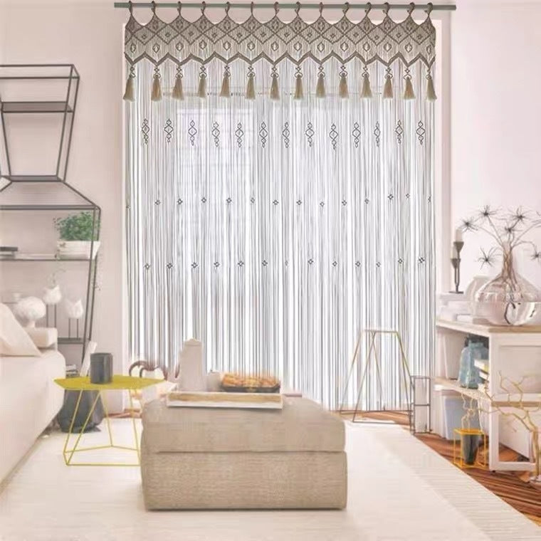 Bohemian Hand-Woven Macrame Tapestry Curtain
