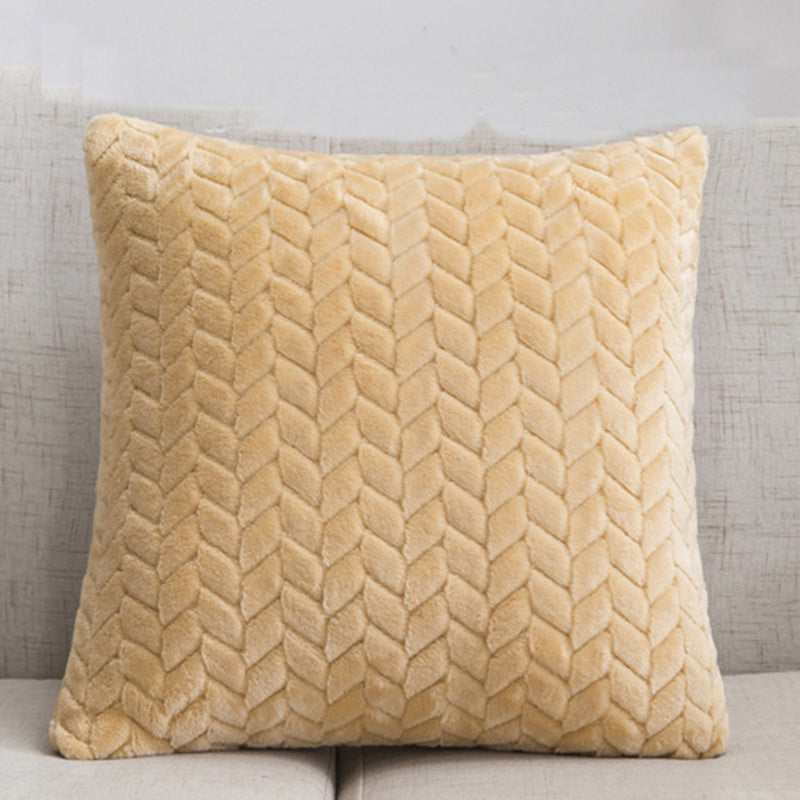 Modern Solid Flannel Sofa Cushion Case