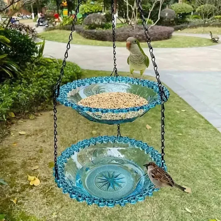 Solar Cascade Hanging Bird Bath Fountain